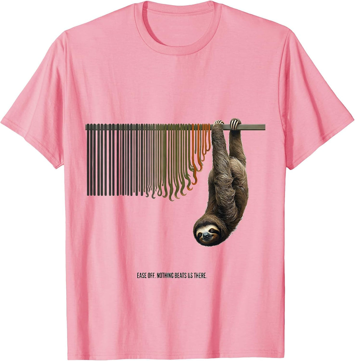 Men's Ease Off Nothing Beats Us There Funny Sloth Lover Gift T-Shirt - Pink