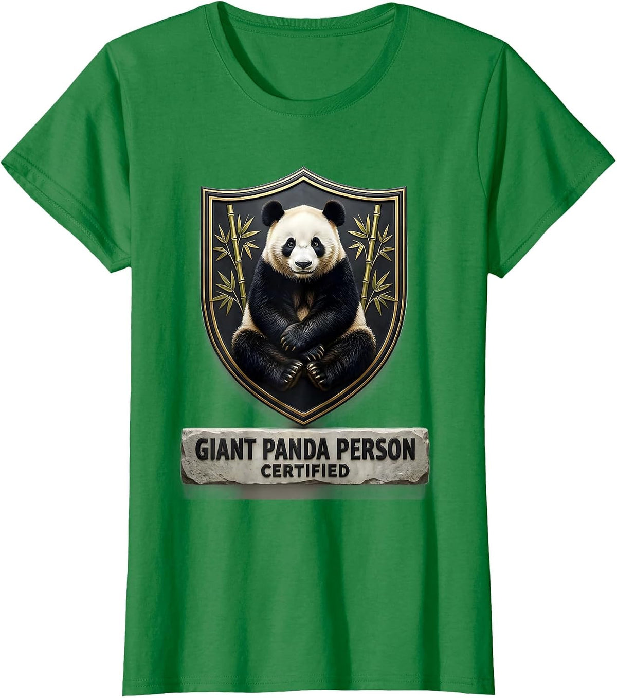 Giant Panda Person, Certified Cute Panda Lover Gift T-Shirt - Kelly Green
