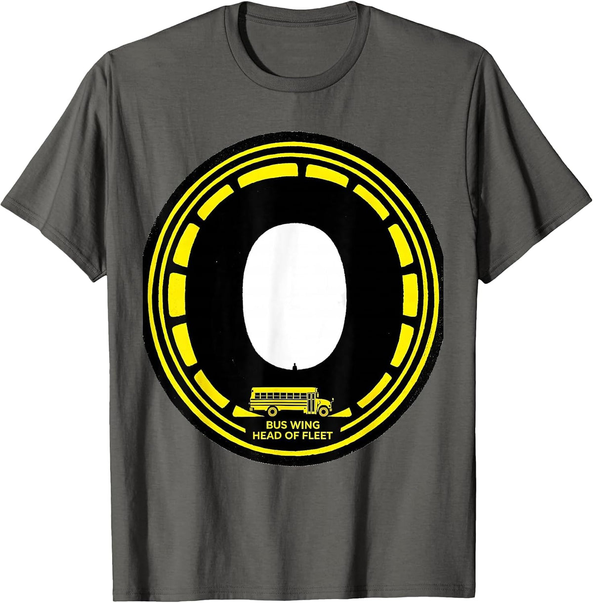 Men's Bus Wing Head Of Fleet Funny School Custodian Appreciation T-Shirt - Asphalt Grey
