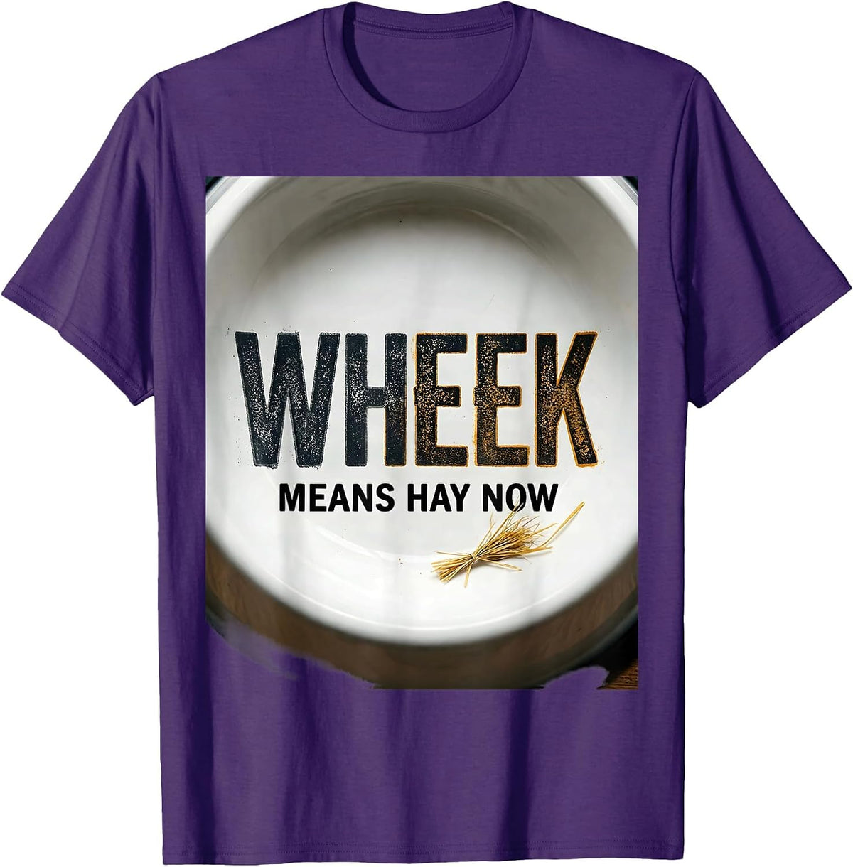 Wheek Means Hay Now Funny Pig Lover Guinea Pig Humor T-Shirt - Purple