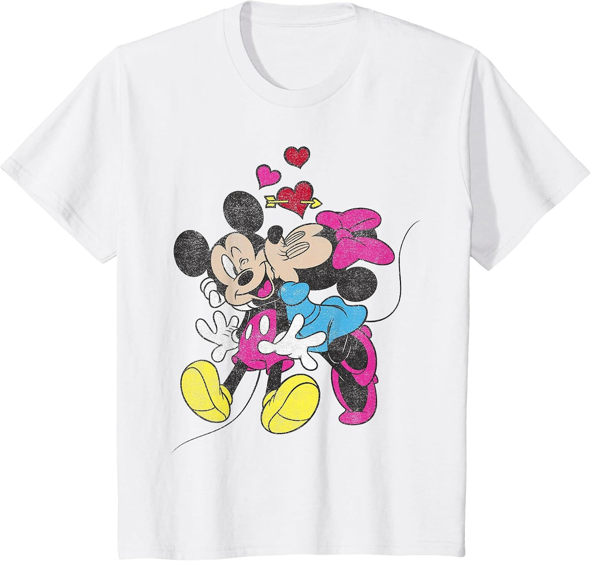 Disney Mickey and Friends Valentine's Day Mickey and Minnie T-Shirt - White