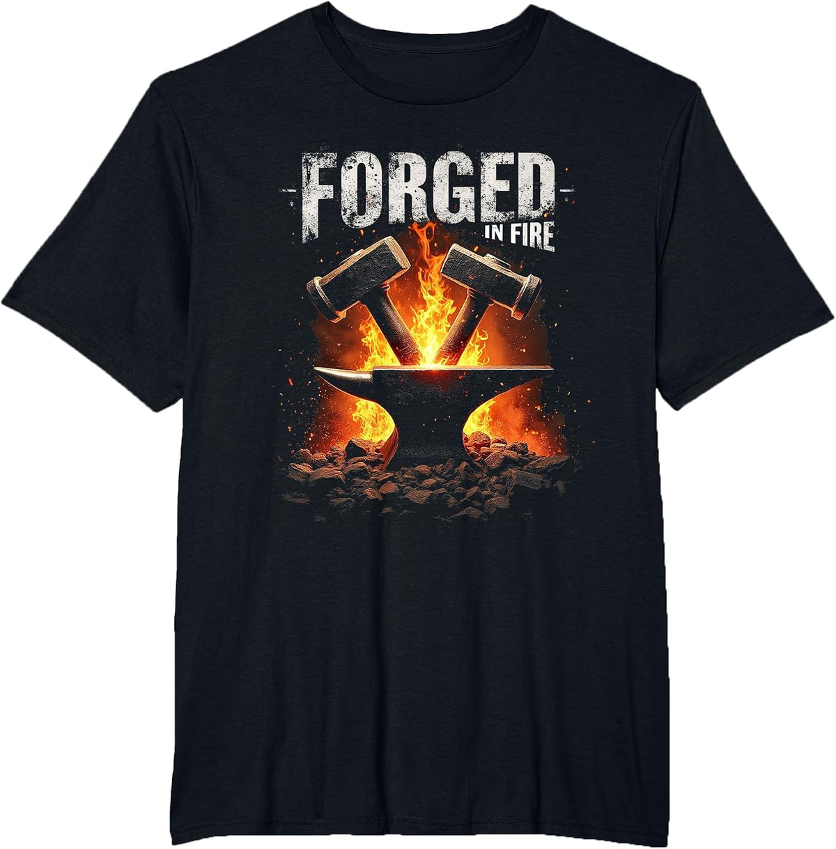Forged in FIRE Blacksmith Flame T-Shirt - Black