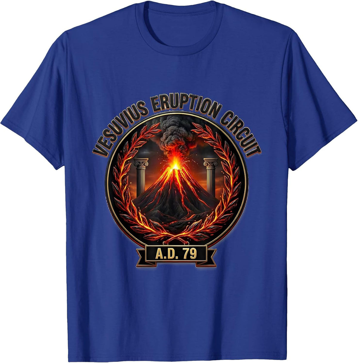 Vesuvius Eruption Circuit A.D. 79 Funny Volcano History T-Shirt - Royal Blue