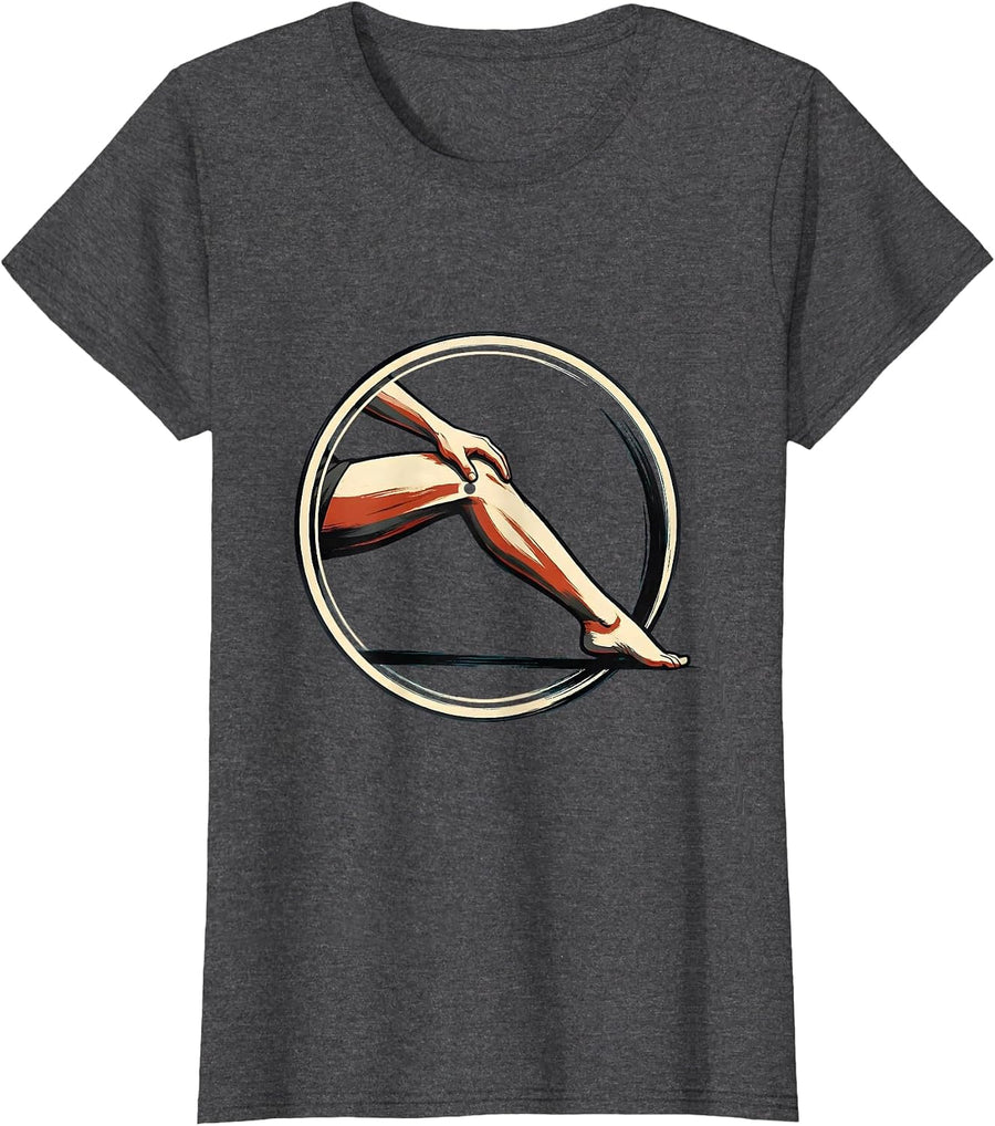 Women's Rehab Team Circular Motion Physical Therapist PT Month T-Shirt - Dark Heather Grey