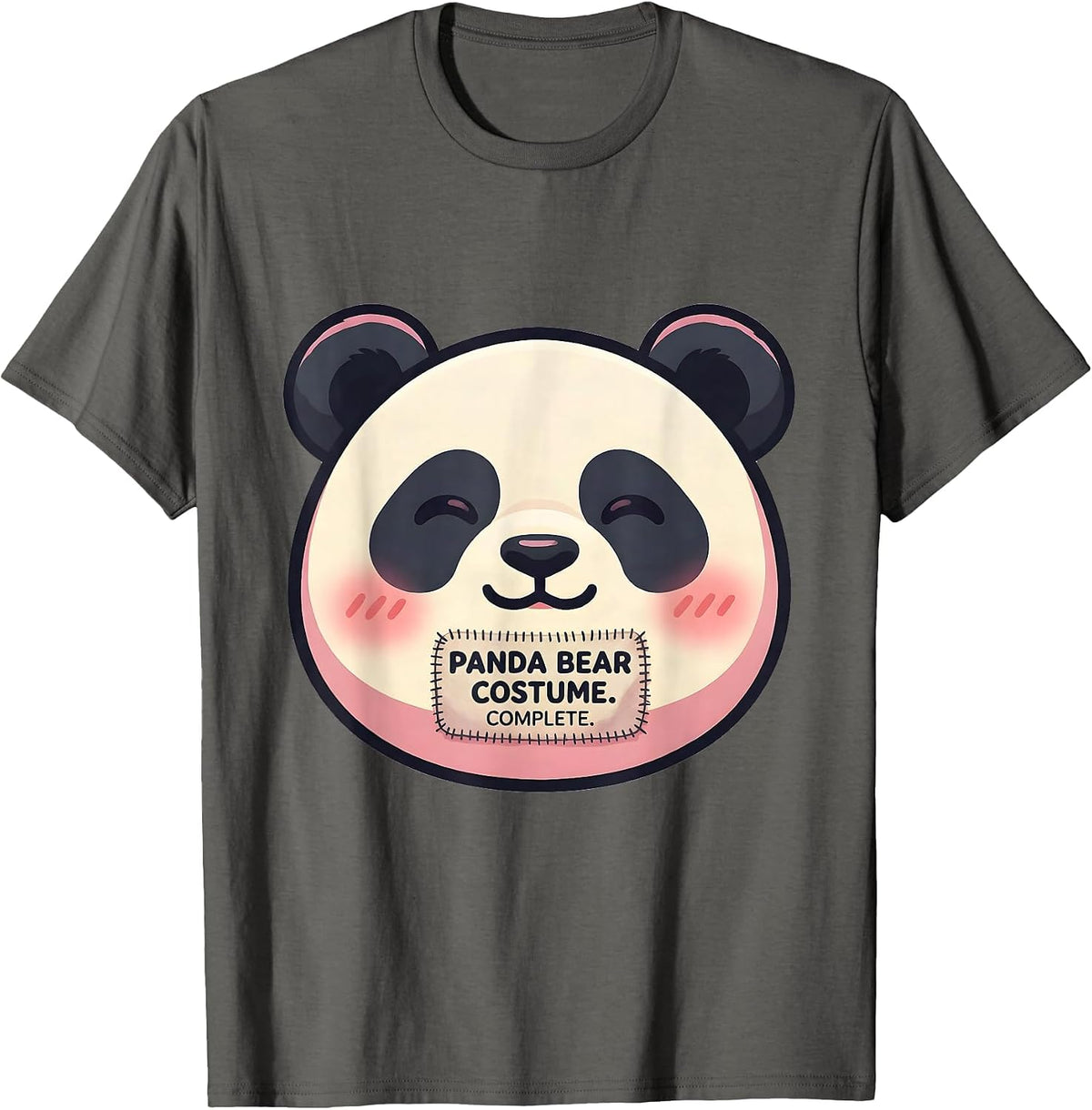 Panda Bear Costume Complete Cute Kawaii Halloween Party T-Shirt - Asphalt Grey