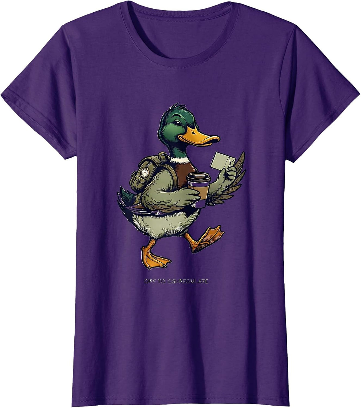 Women's Off To Co-Regulate Silly Goose Therapy Humor T-Shirt - Purple