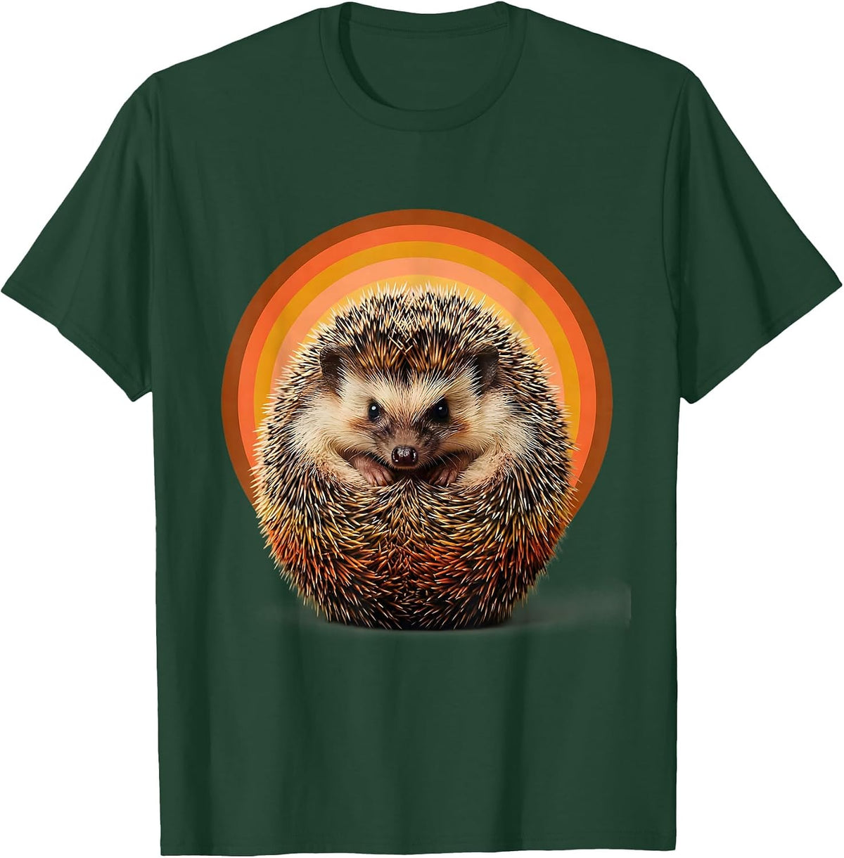 Men's Curled Hedgehog Nope Not Today Graphic T-Shirt - Dark Green
