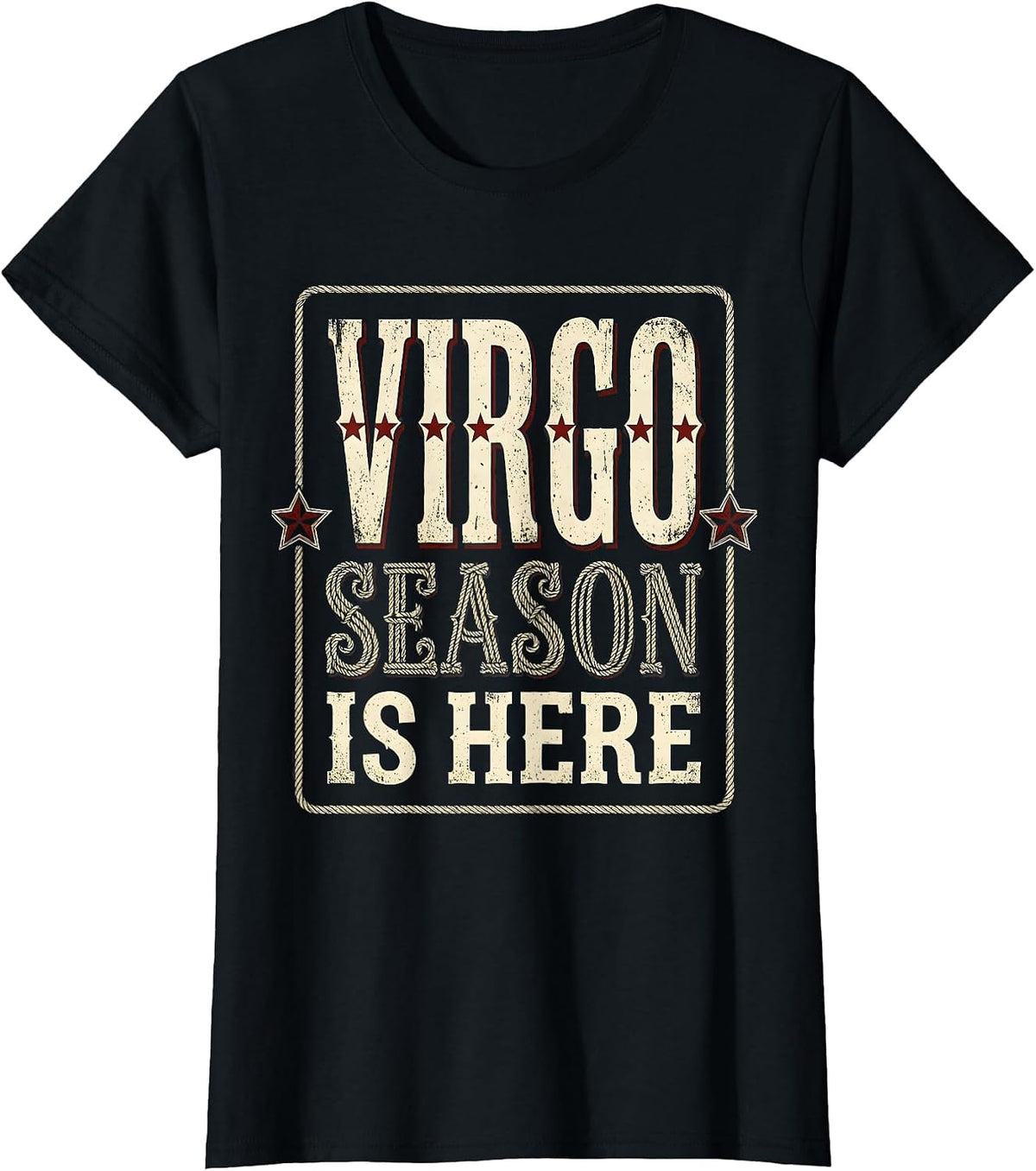 Virgo Season Is Here Zodiac Astrology Design T-Shirt - Black
