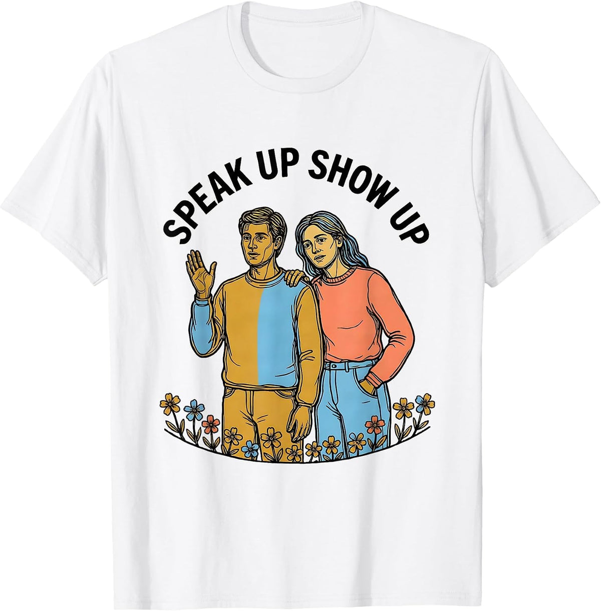 Men's Speak Up Show Up Suicide Prevention Awareness T-Shirt - White