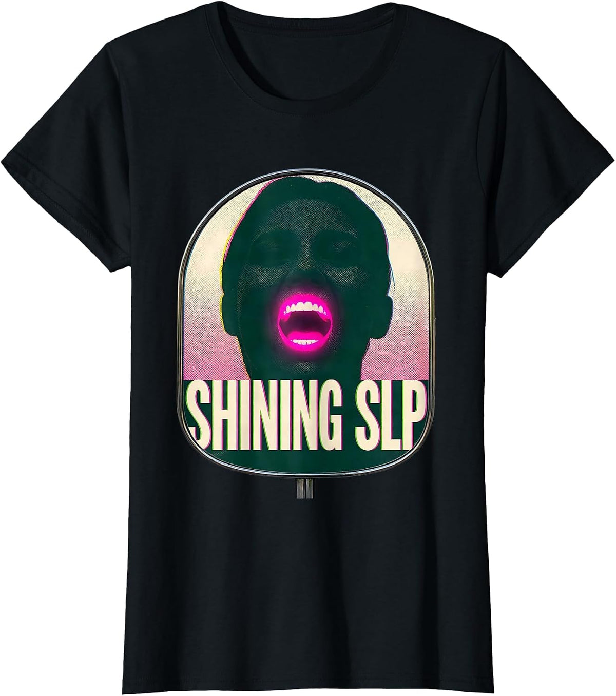 Women's Shining SLP Retro Speech Language Pathologist Therapist T-Shirt - Black