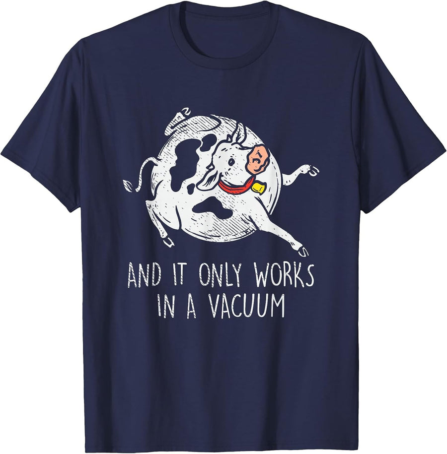 Spherical Cow Theoretical Physicists Science Professor T-Shirt - Navy Blue