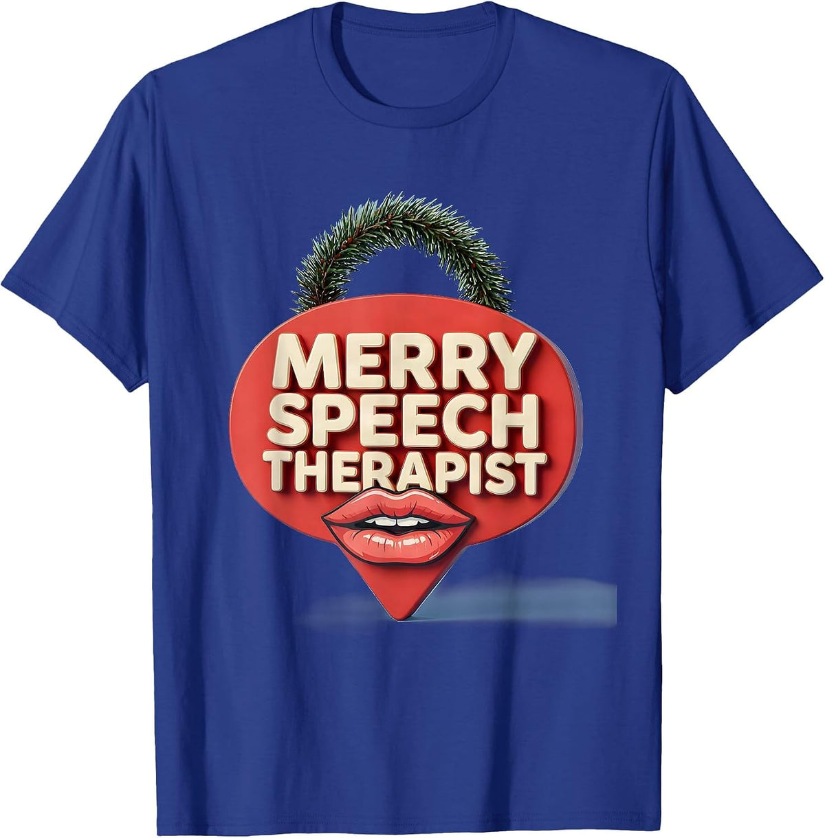 Men's Merry Speech Therapist Bold Chunky Holiday SLP Gift T-Shirt - Royal Blue