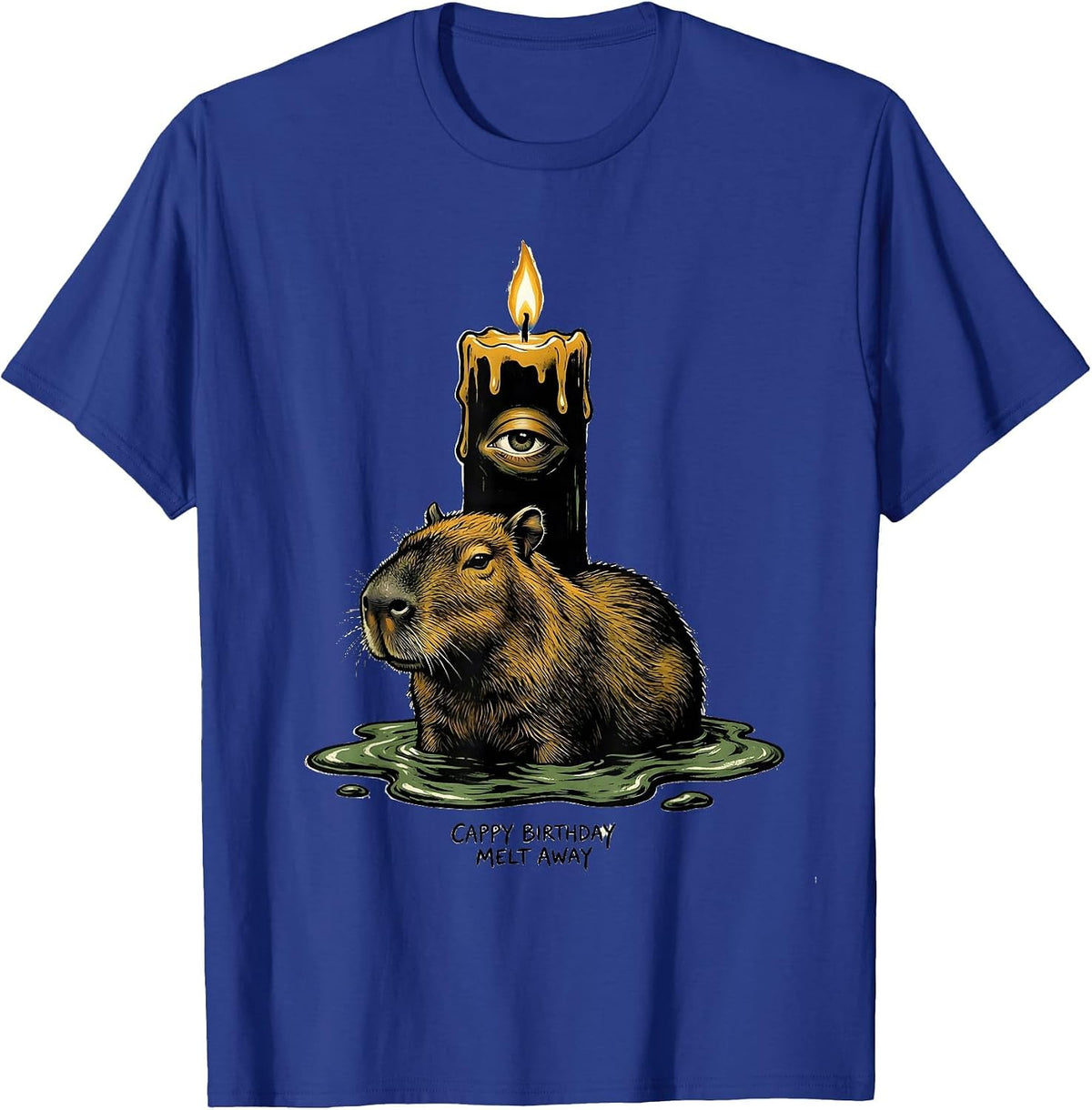 Men's Cappy Birthday Melt Away Cute Kawaii Capybara Birthday Gift T-Shirt - Royal Blue