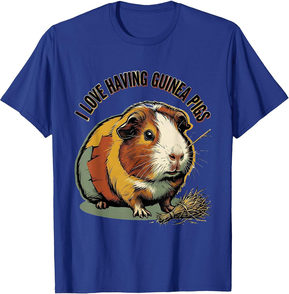 Men's I Love Having Guinea Pigs Cute Pet Lover Humor T-Shirt - Royal Blue