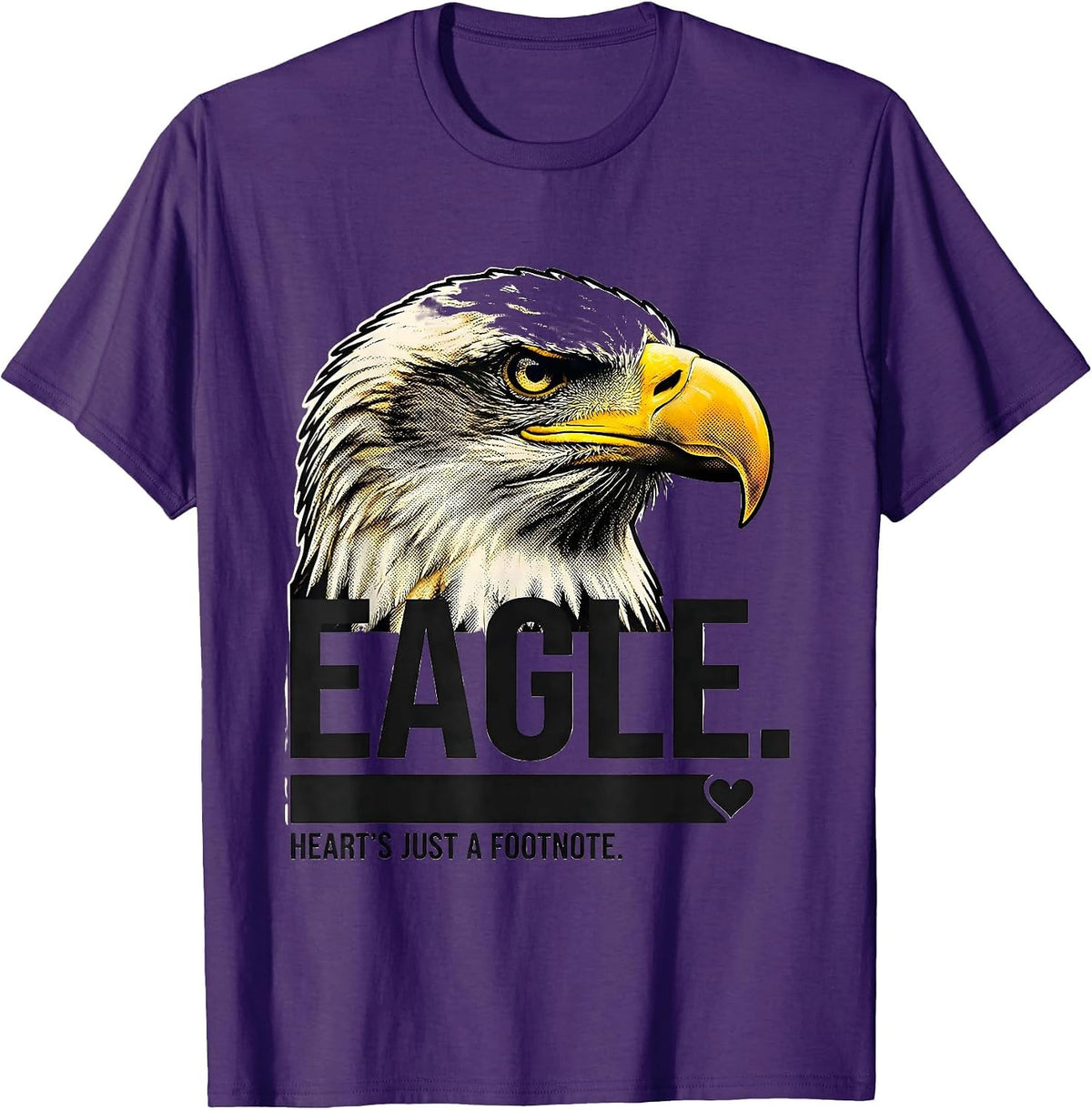 Men's EAGLE Heart's Just a Footnote Playful Wildlife Pride Eagle T-Shirt - Purple