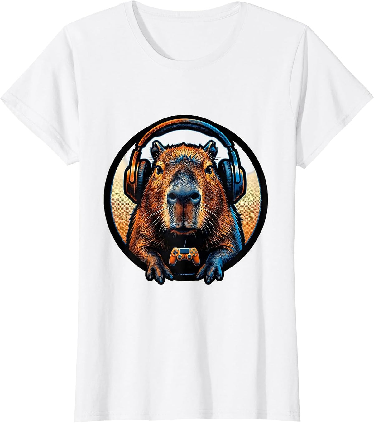 Women's Capybara Gamer Meme Humor Funny Video Games T-Shirt - White