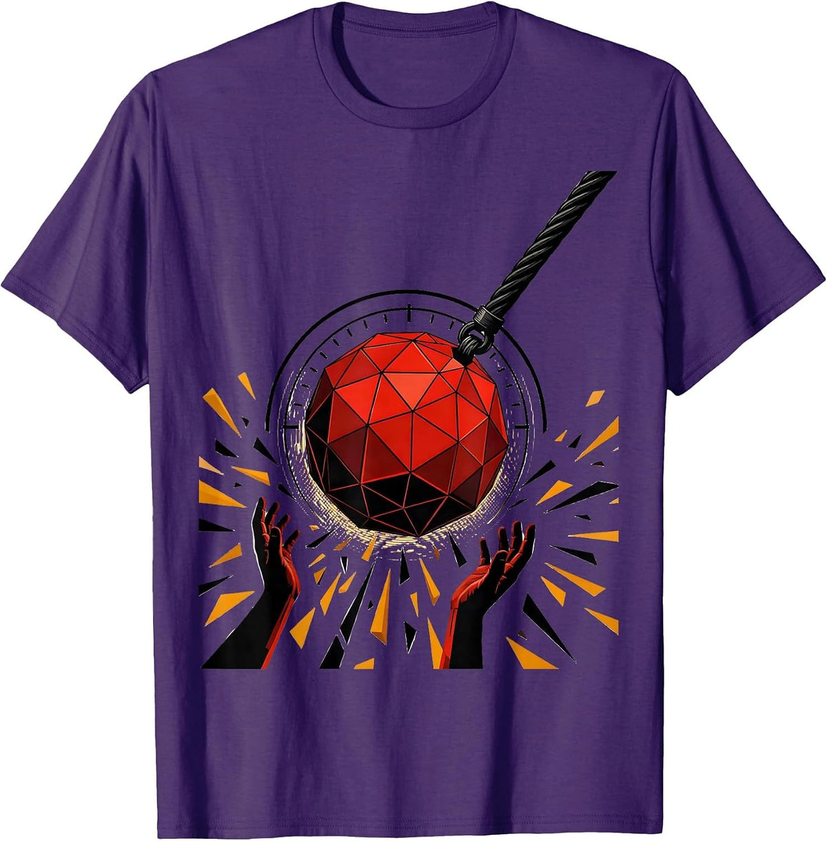 Men's Countdown Sphere Ball Drop Dirty Humor Party T-Shirt - Purple