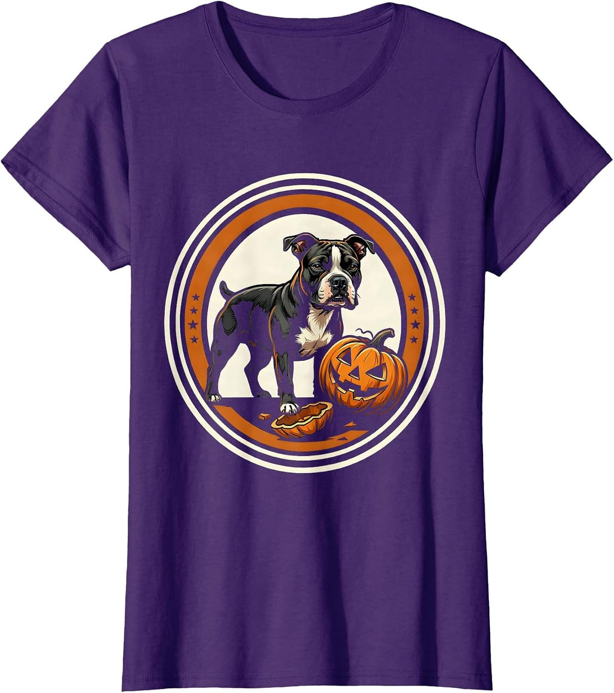 Women's Bull Terrier Halloween Costume Funny Dog Lover T-Shirt - Purple