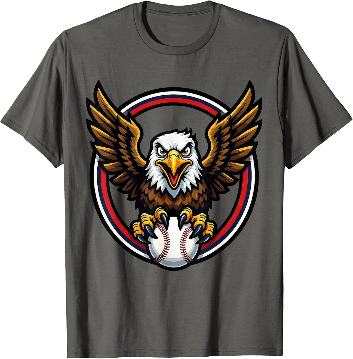 Men's Eagle Carrying Baseball Talons Baseball Graphic T-Shirt - Asphalt Grey
