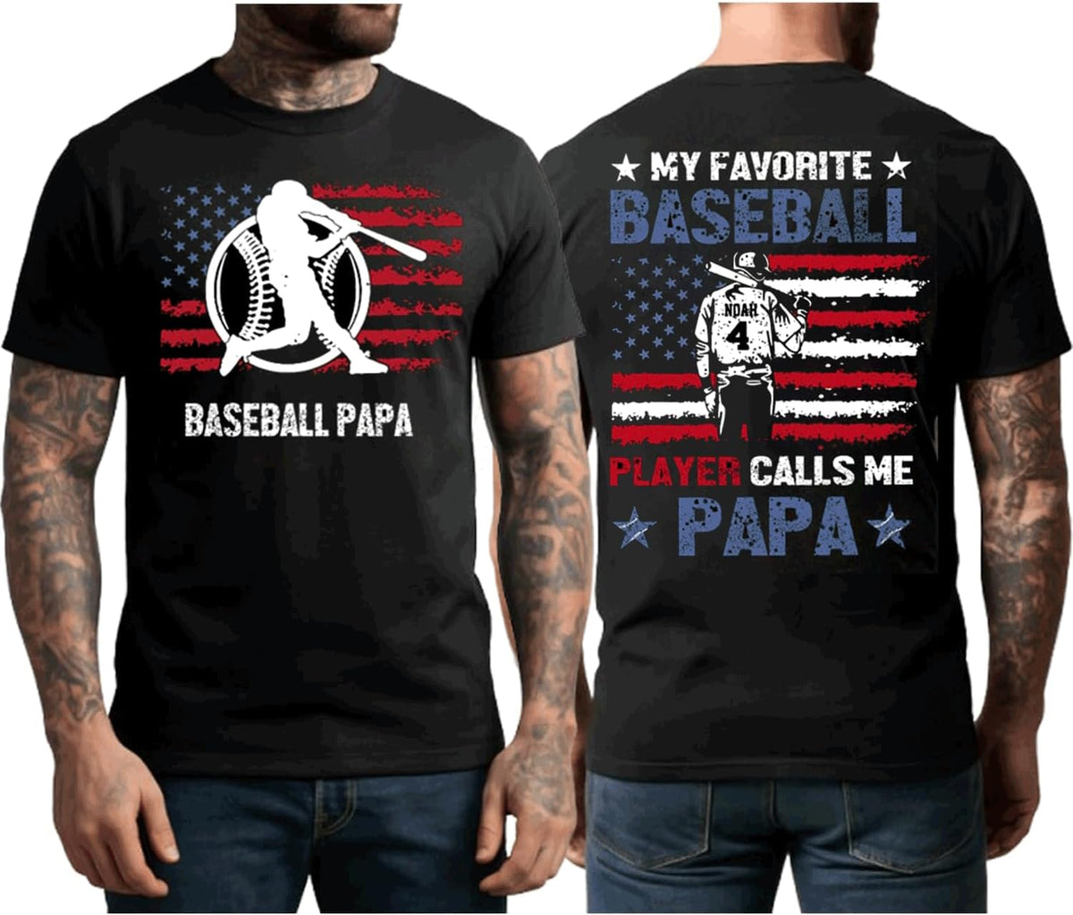 NAZENTI Personalized Baseball Dad Shirt, Softball Shirts for Dad, Farthers Day Tshirt, Gifts for Baseball Lover - Baseball