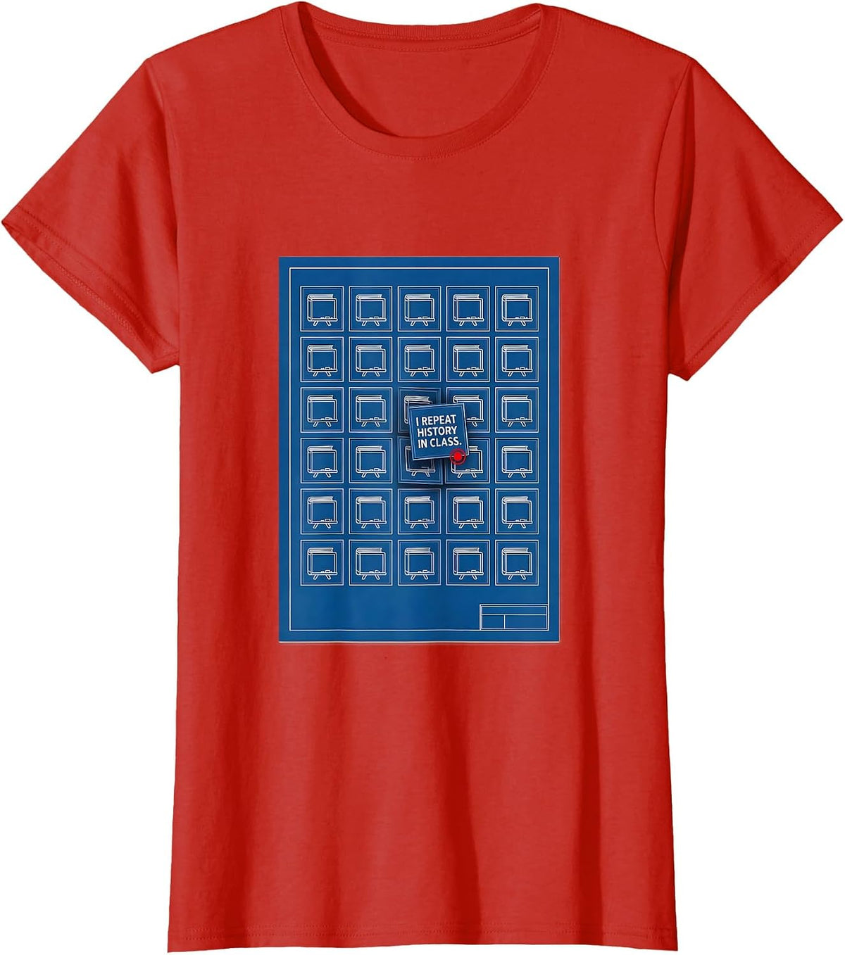 I Repeat History In Class Funny History Teacher Gift T-Shirt - Red
