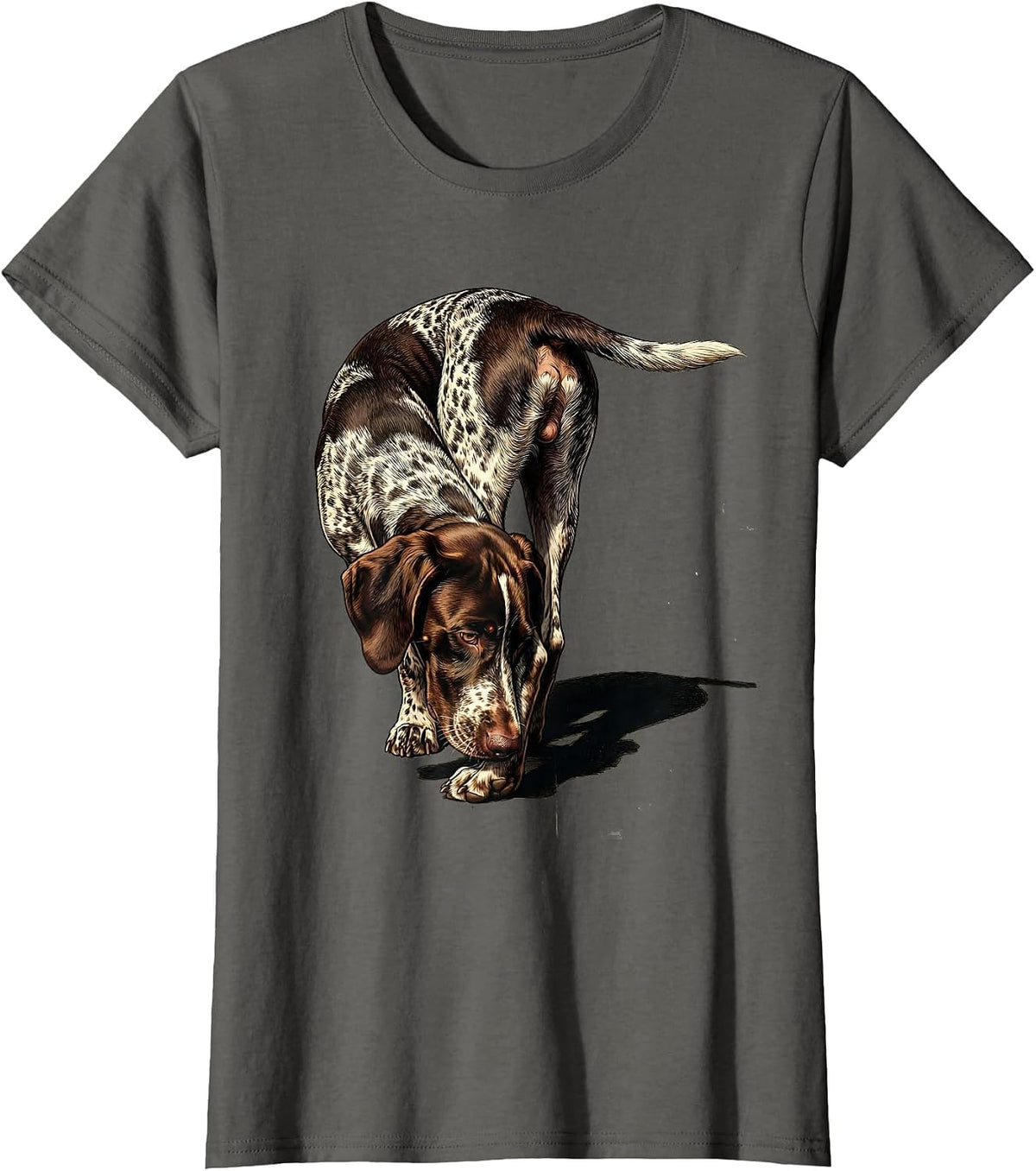 Women's German Shorthaired Pointer Vintage Hunting Dog Owner T-Shirt - Asphalt Grey