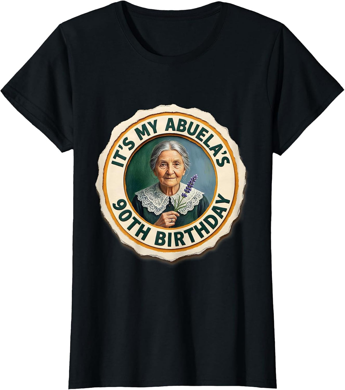 It's My Abuela's 90th Birthday Storybook Grandparent Gift T-Shirt - Black