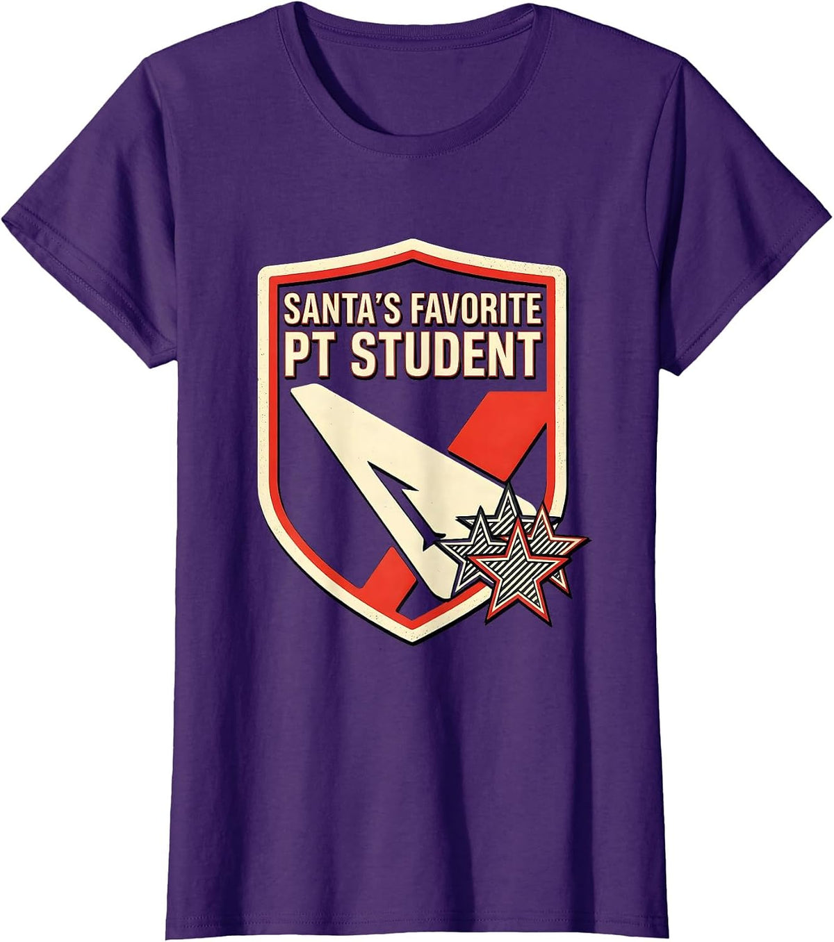 Women's Santa's Favorite PT Student Funny Physical Therapist T-Shirt - Purple