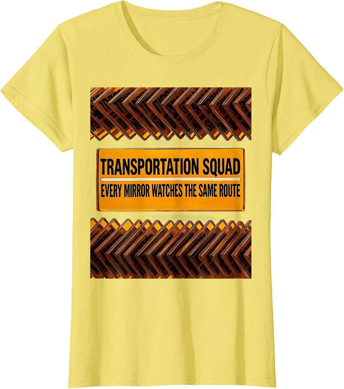 Transportation Squad, Every Mirror Watches The Same Route T-Shirt - Lemon Yellow