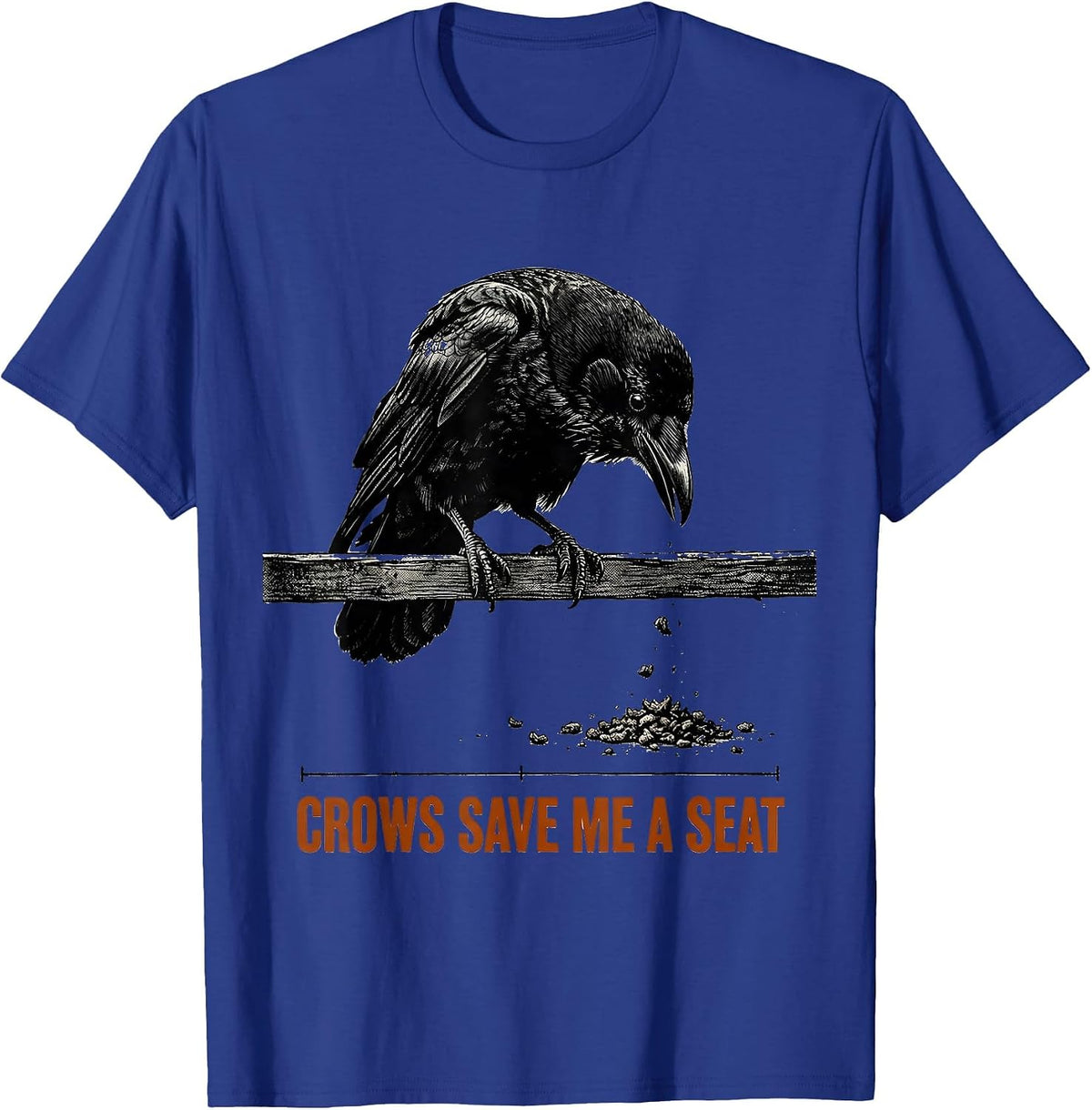 Crows Save Me A Seat Vintage Gothic Crow Humor Bird Lover T-Shirt - Royal Blue