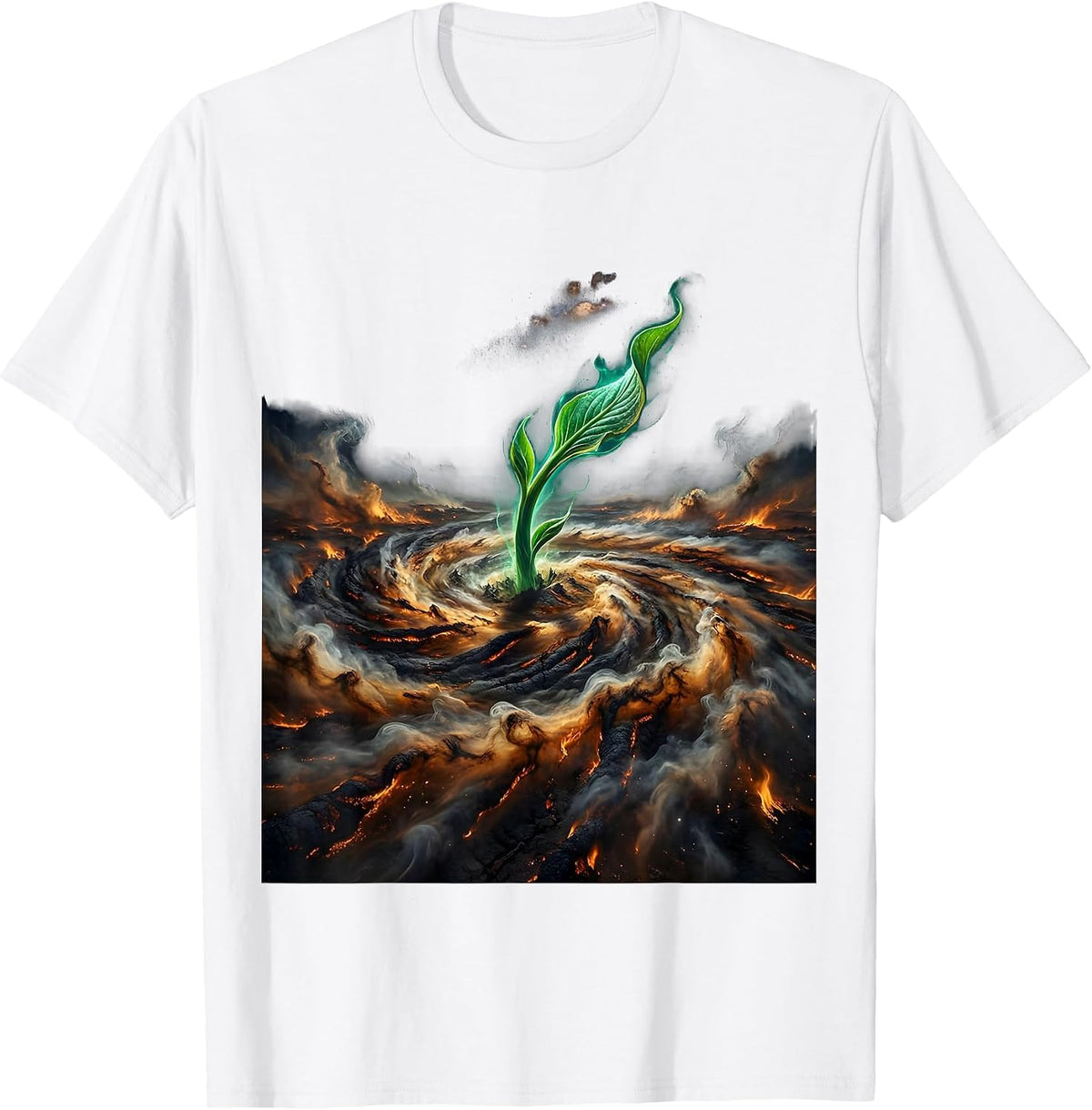 Men's Suicide Prevention Wildfire Hope Green Shoot T-Shirt - White