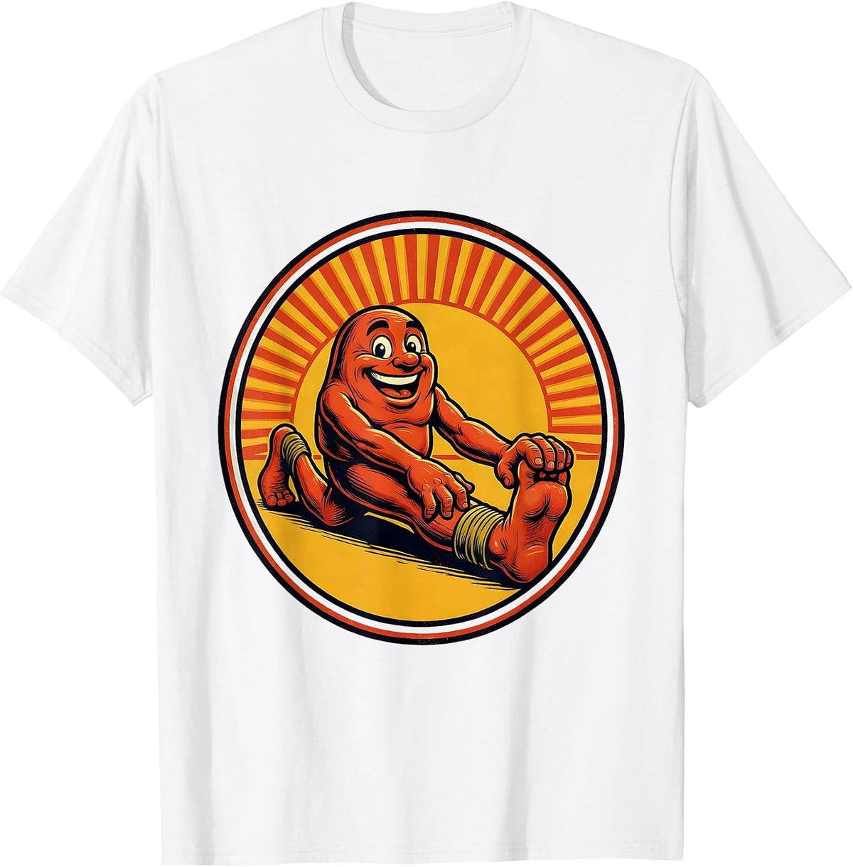 Men's Physical Therapy Hamstring Stretch Sunrise Design T-Shirt - White