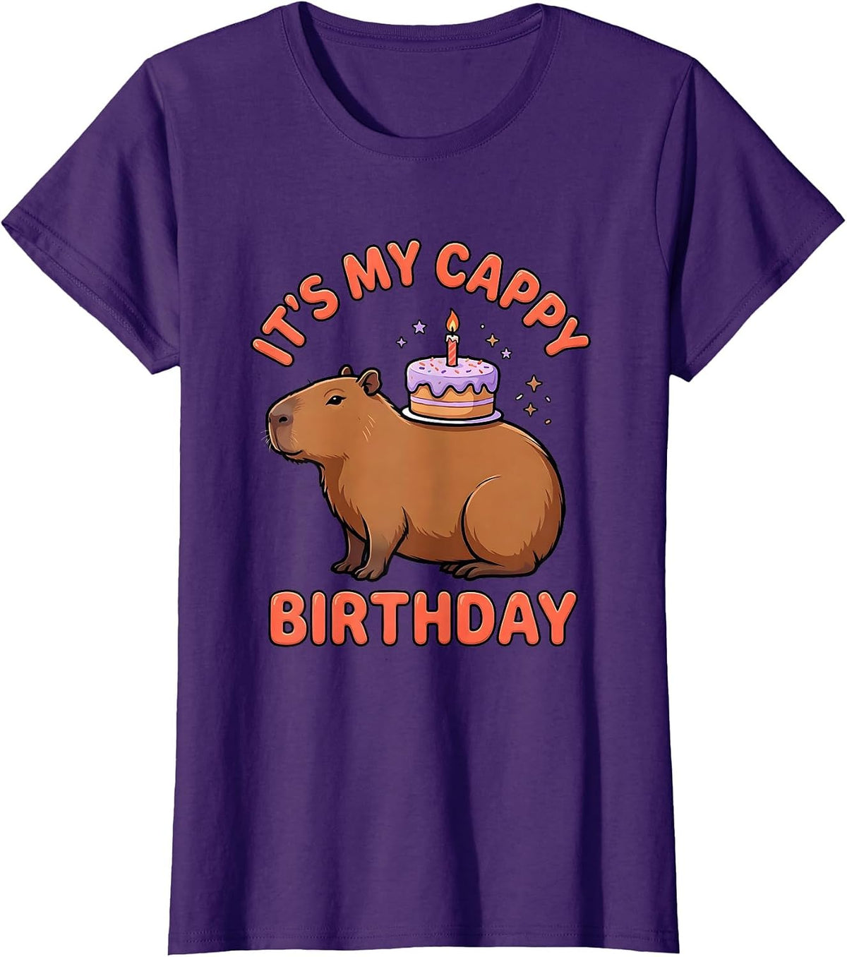 Women's It's My Cappy Birthday Kawaii Capybara Birthday Gift T-Shirt - Purple