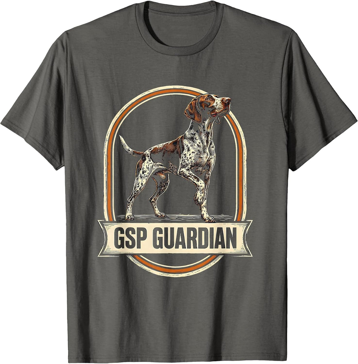 Men's GSP Guardian Patriotic German Shorthaired Pointer Dog Lover T-Shirt - Asphalt Grey