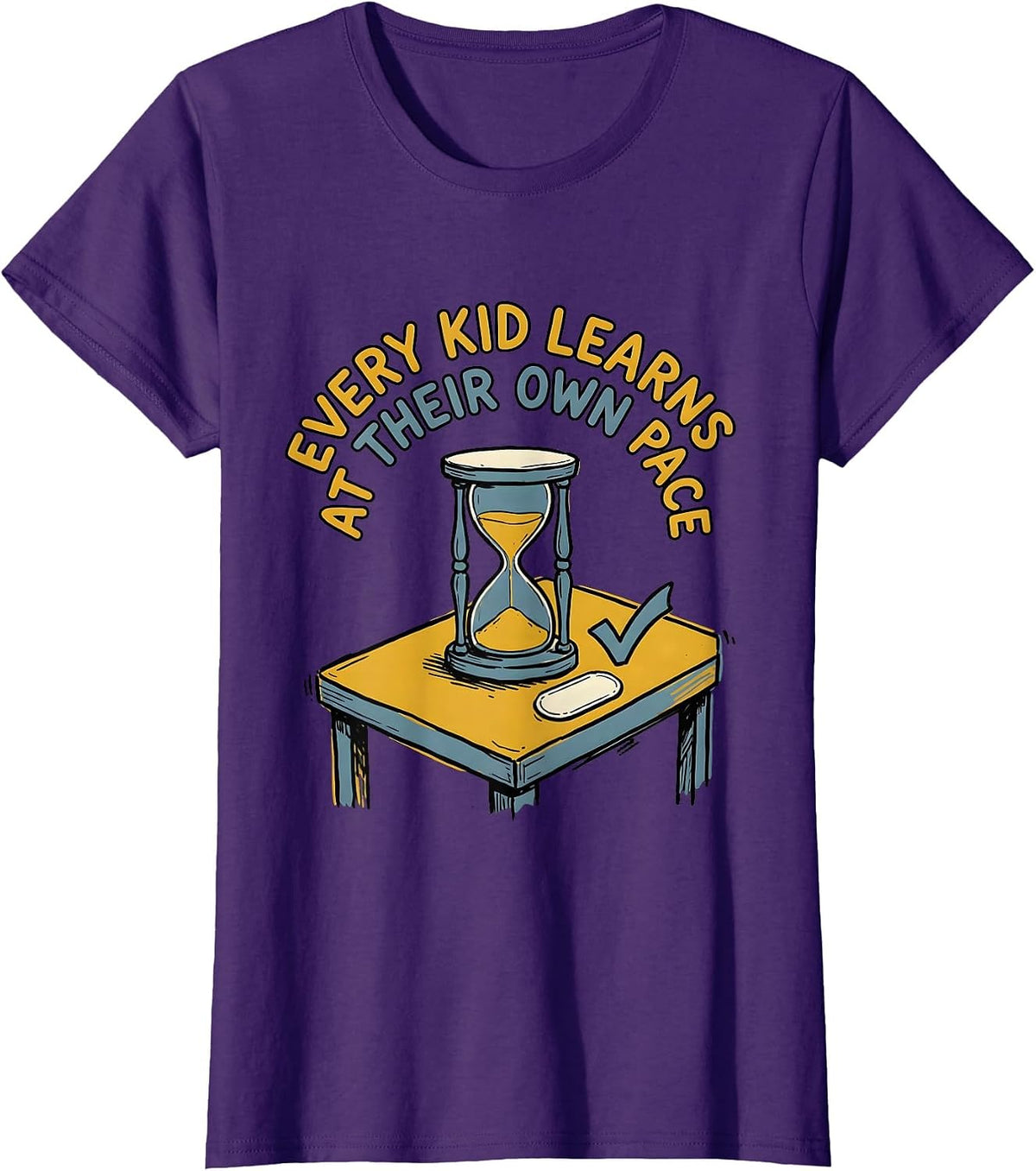Women's Every Kid Learns At Their Own Pace Special Education Teacher T-Shirt - Purple
