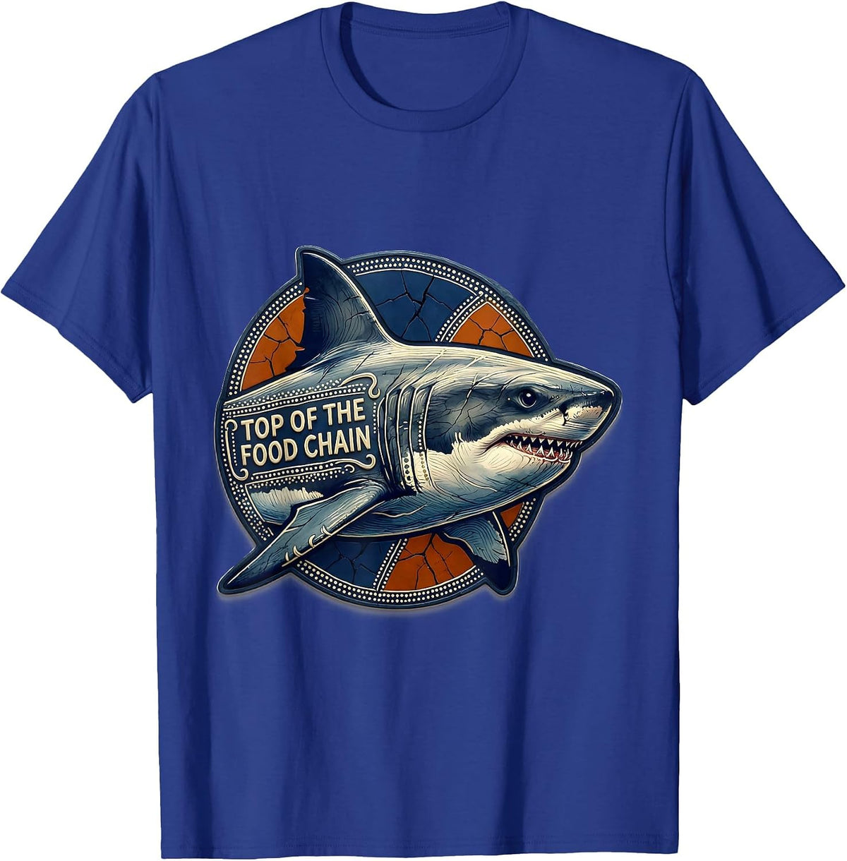 Top of the Food Chain Shark Graphic Design T-Shirt - Royal Blue