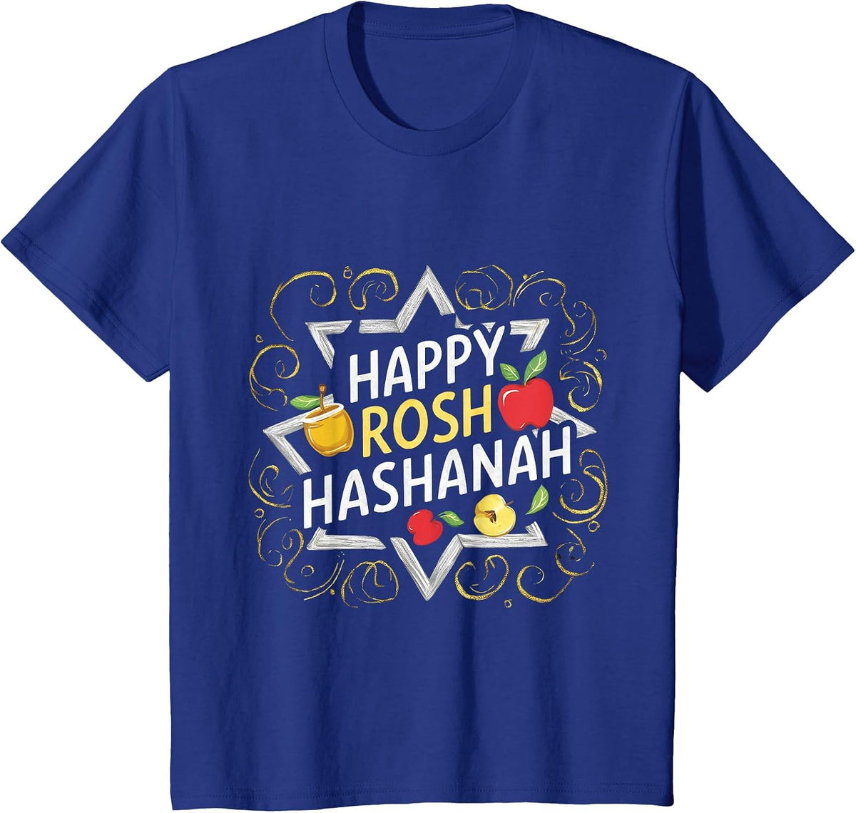 Happy Rosh Hashanah Festive Jewish Celebration Rosh Hashana T-Shirt - Royal Blue