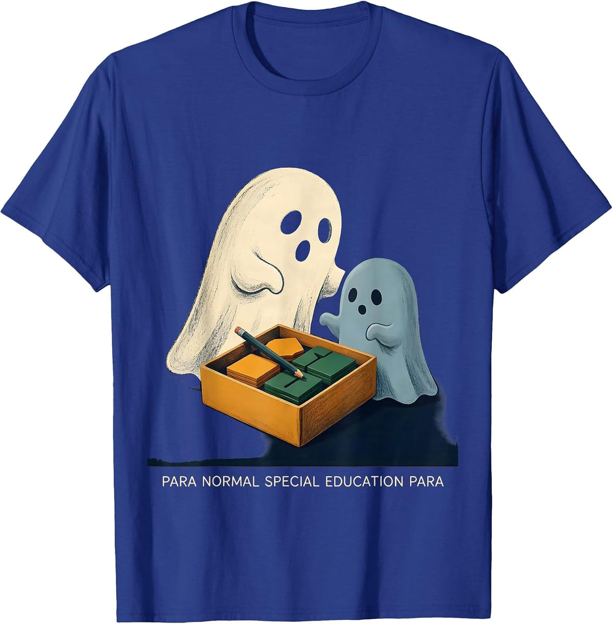 Men's Para Normal Special Education Para Ghost Halloween Teacher T-Shirt - Royal Blue