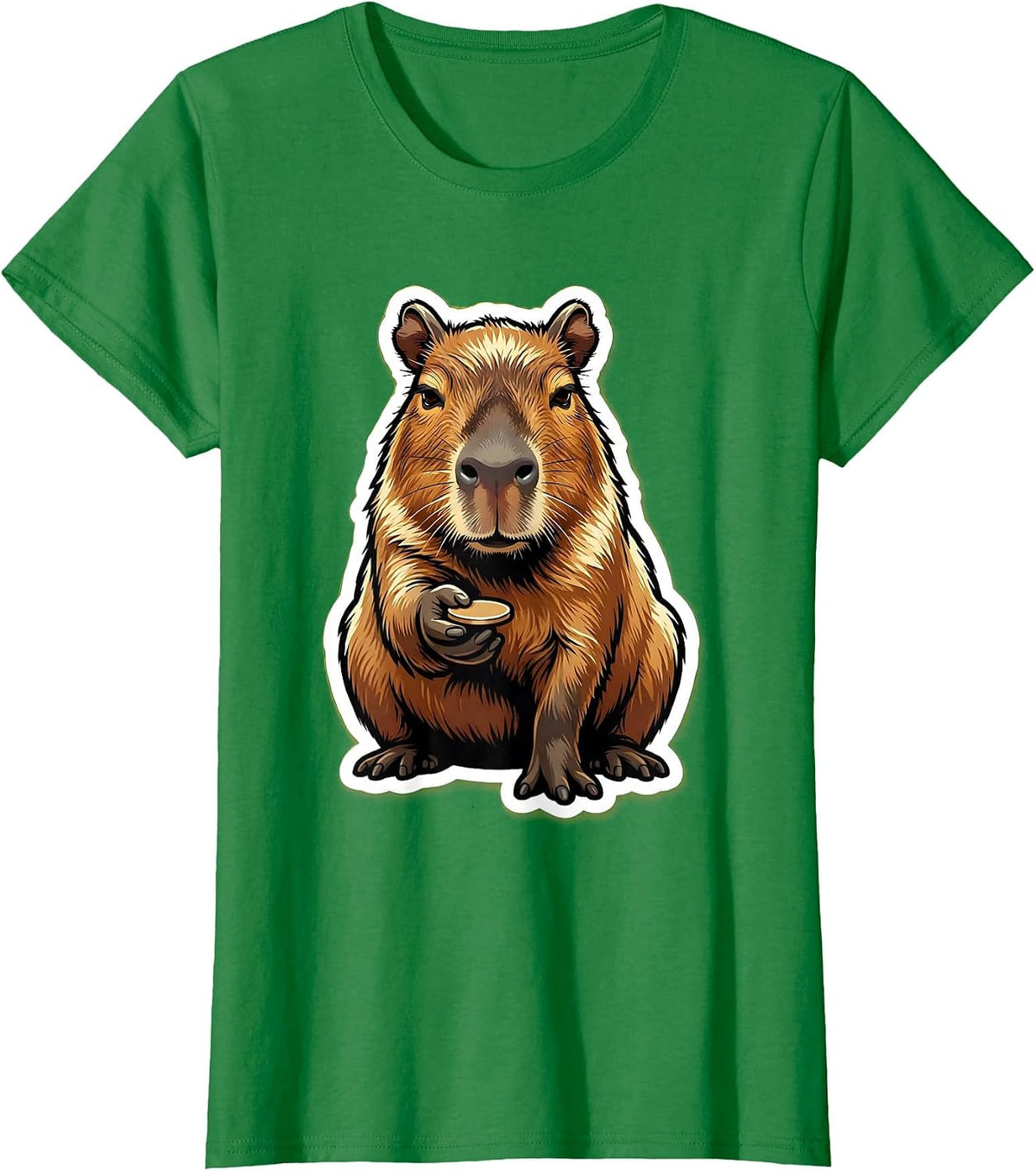 Women's Capybara Meme Animal Humor Funny Video Games T-Shirt - Kelly Green