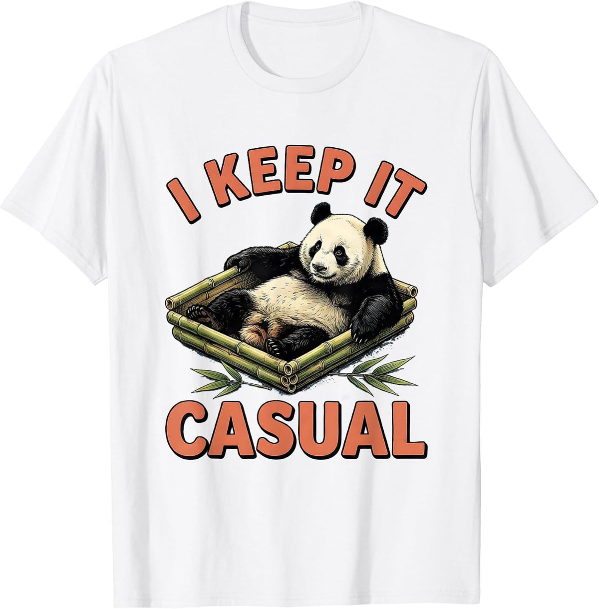 Men's I Keep It Casual Cute Panda Lover Funny Animal Humor T-Shirt - White