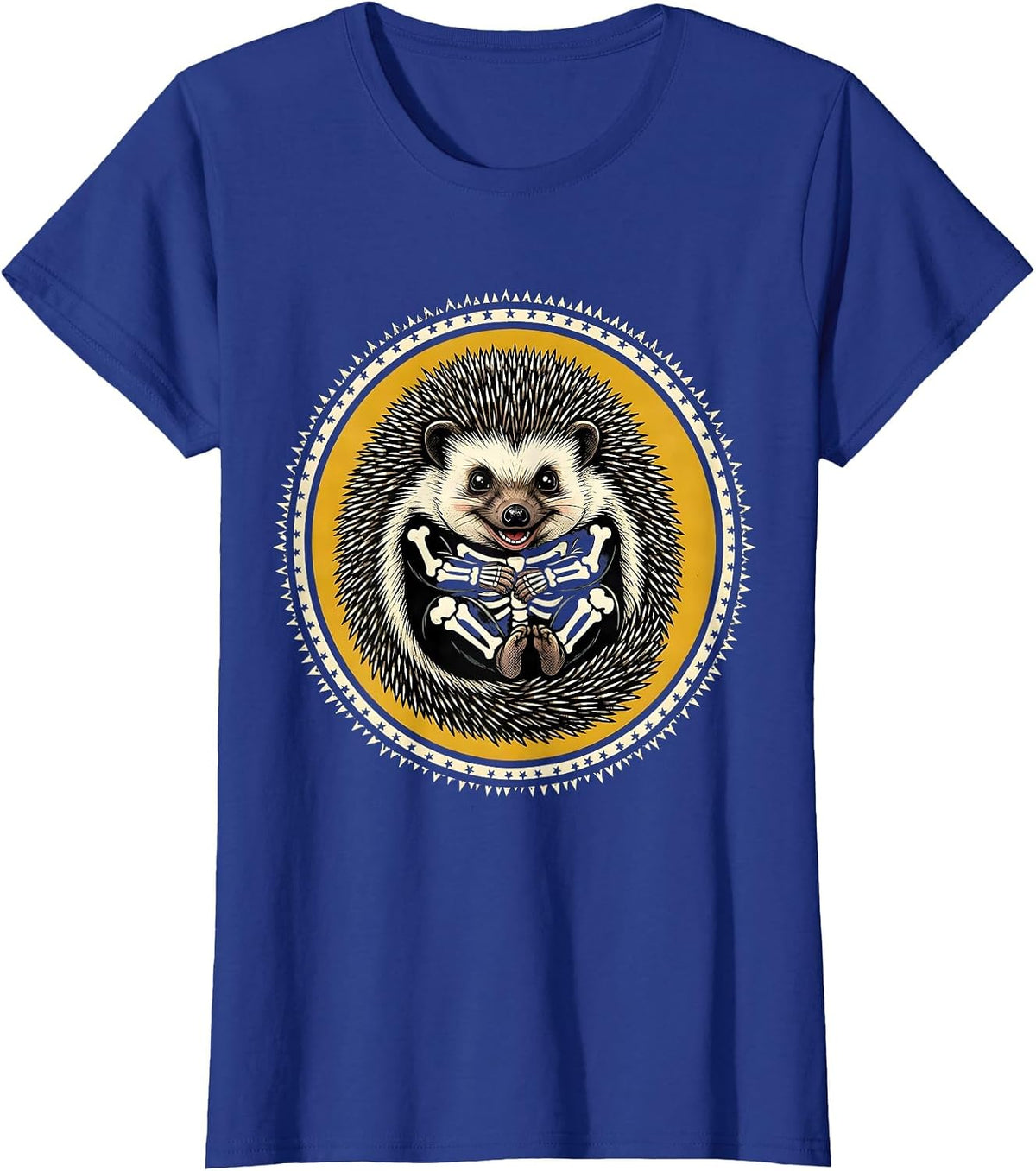 Women's Toddler Hedgehog Skeleton Onesie Halloween T-Shirt - Royal Blue