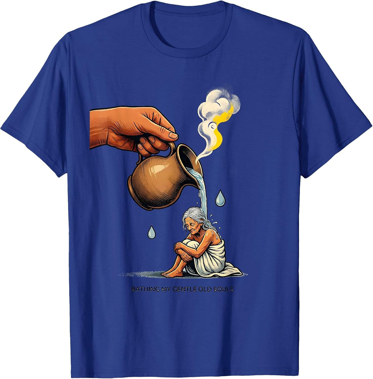Bathing My Gentle Old Souls Funny Nurse Caregiver T-Shirt - Royal Blue