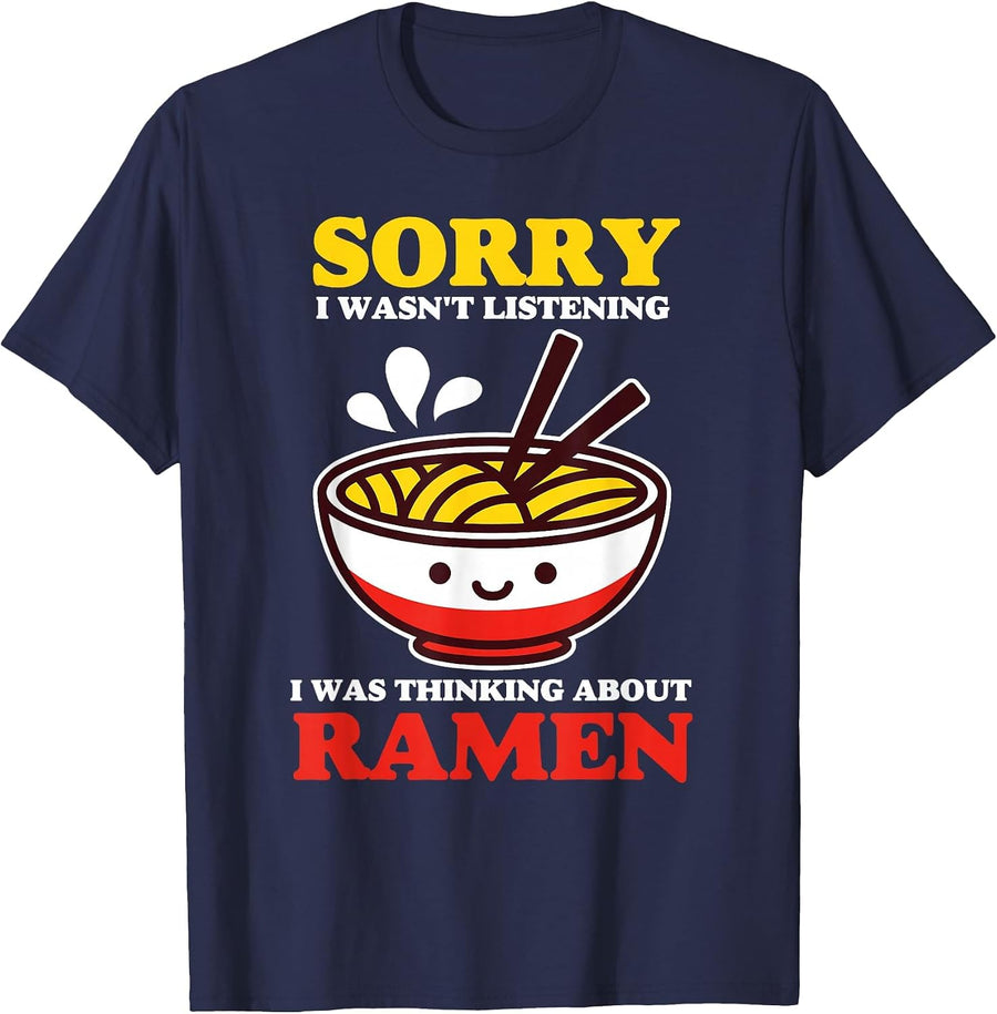 Funny Ramen Lover Kawaii Noodle Bowl Japanese Food Shirt T-Shirt - Navy Blue