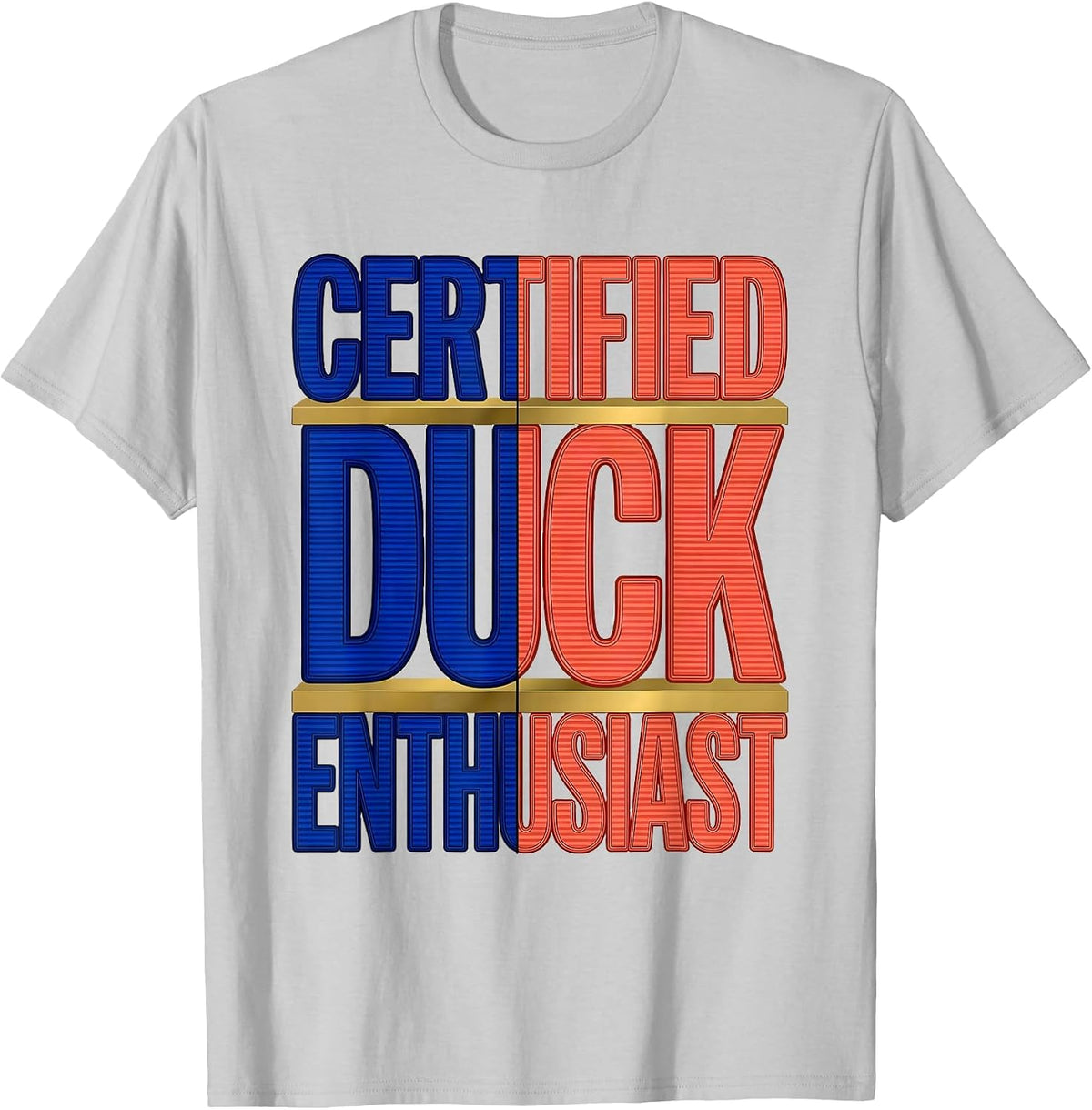 Men's Certified Duck Enthusiast Funny Duck Lover Design T-Shirt - Silver Grey