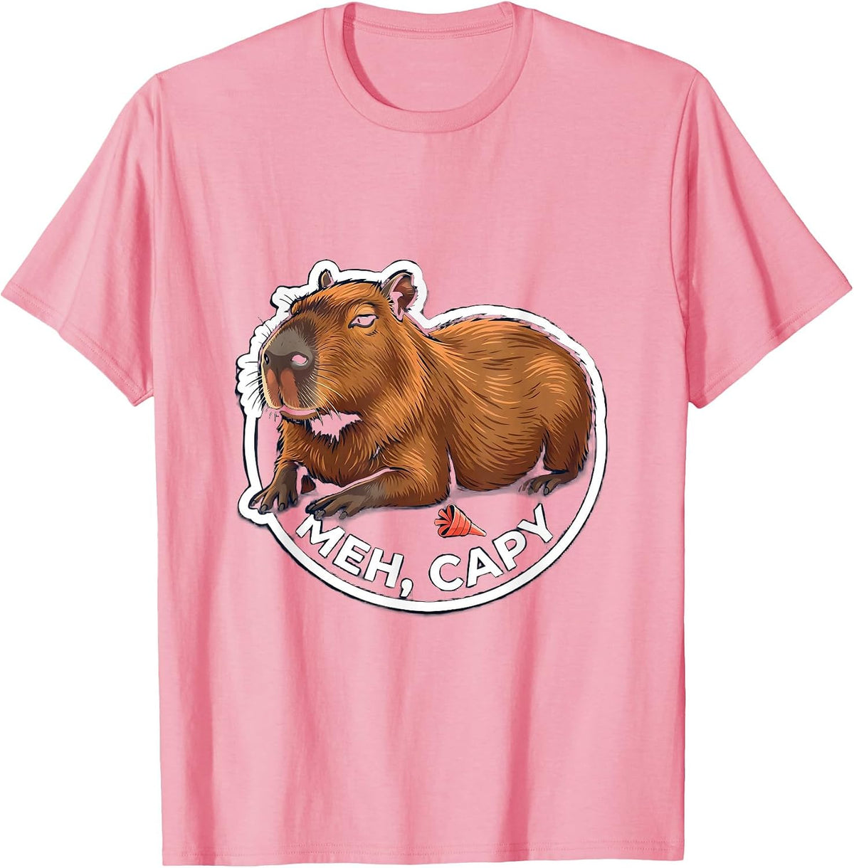 Meh Capy Funny Capybara Animal Meme Gamer T-Shirt - Pink