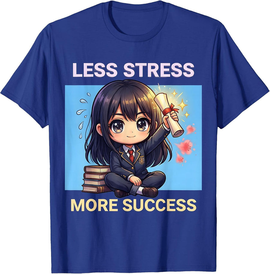 Less Stress More Success School Psychologist T-Shirt - Royal Blue