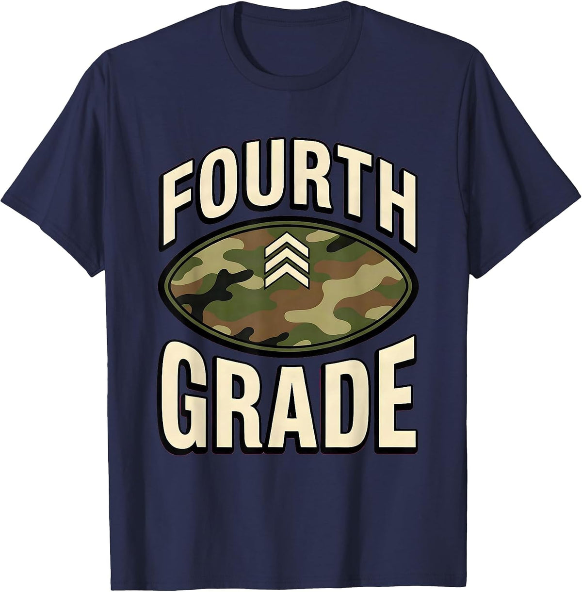 Men's Fourth Grade Camo Back To School Boy Teacher Back To School T-Shirt - Navy Blue