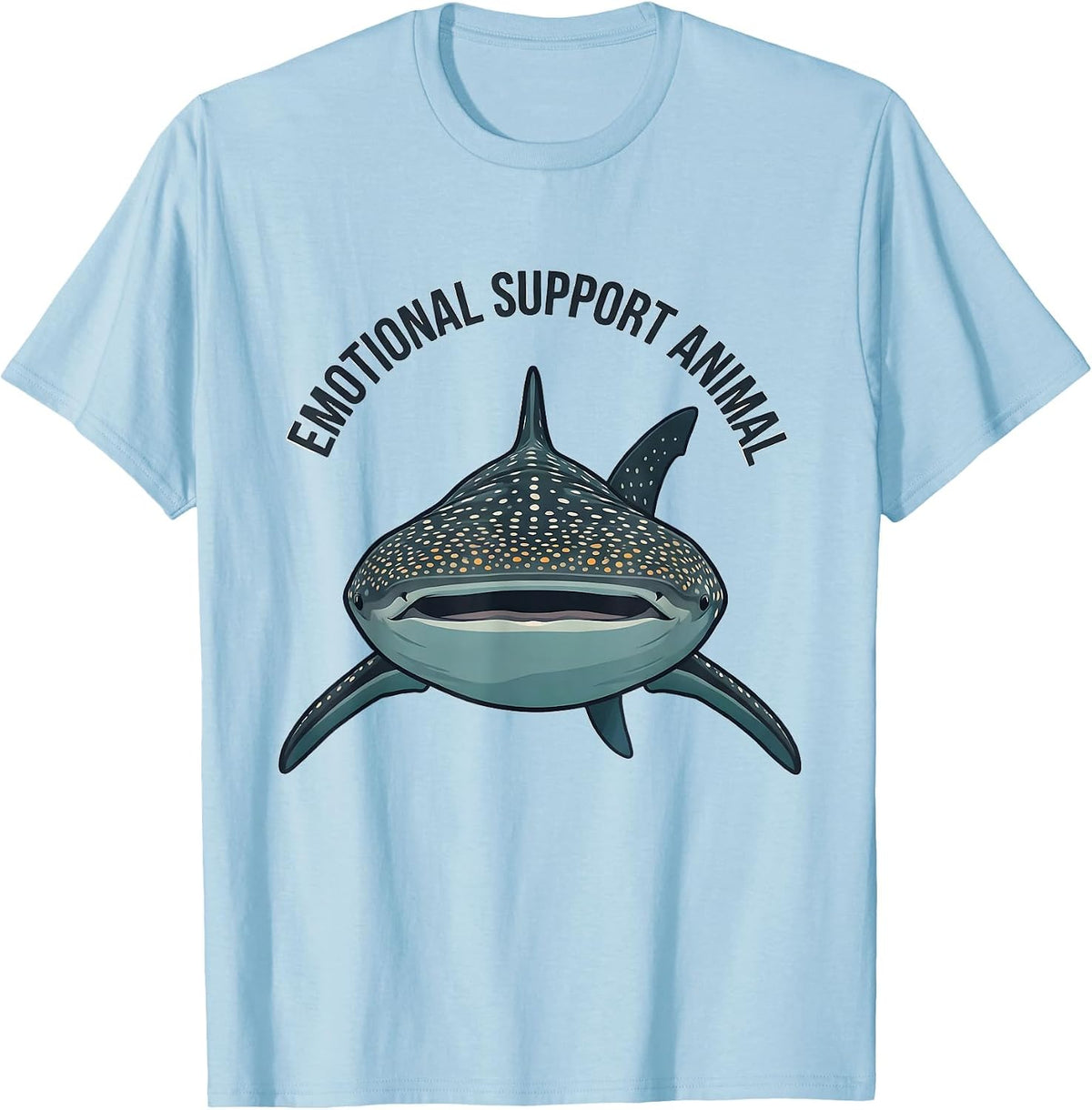 Men's Emotional Support Animal Funny Whale Shark Ocean Wildlife T-Shirt - Baby Blue