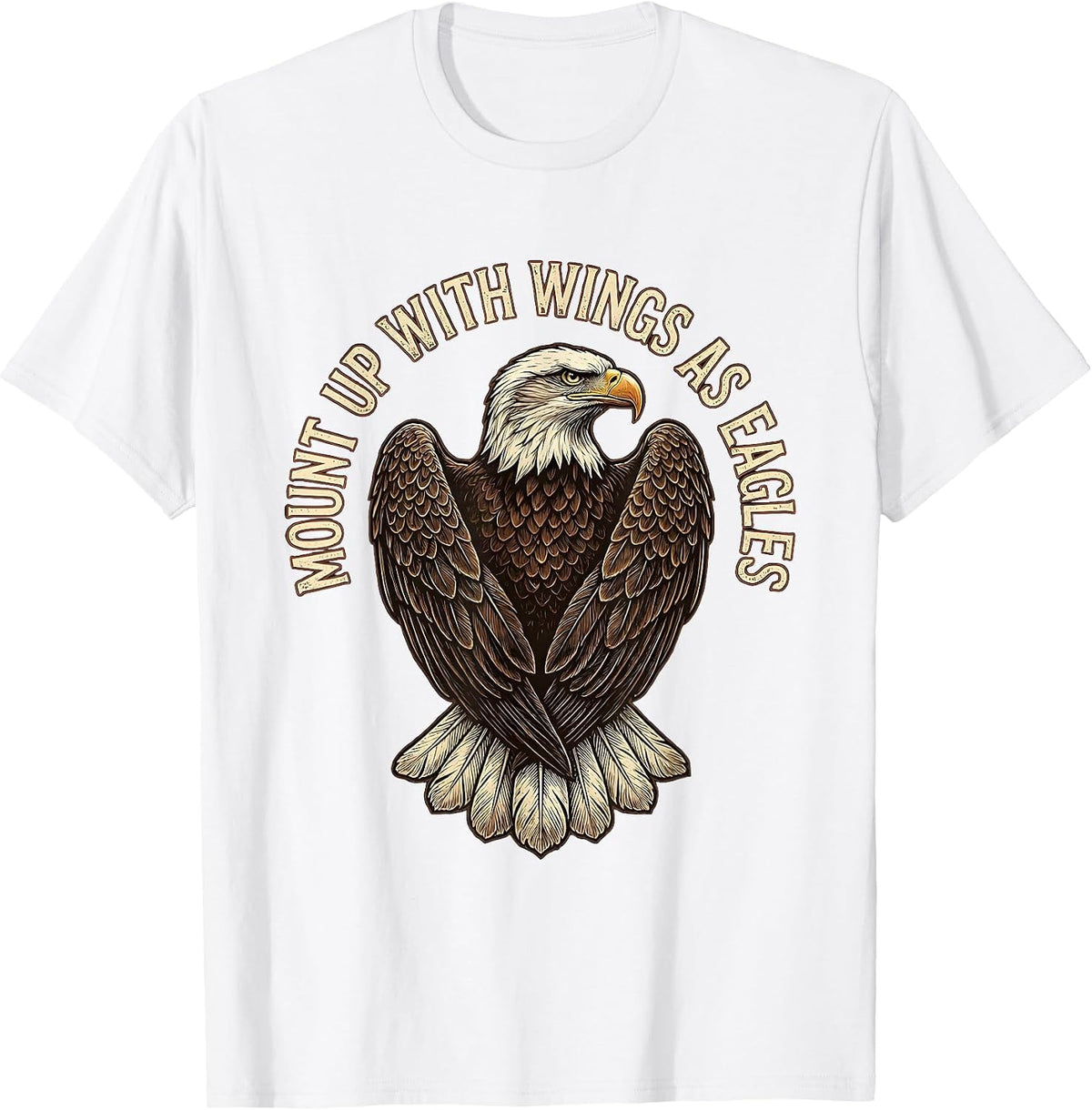 Men's Mount Up With Wings As Eagles Vintage Eagle Fan Gift T-Shirt - White