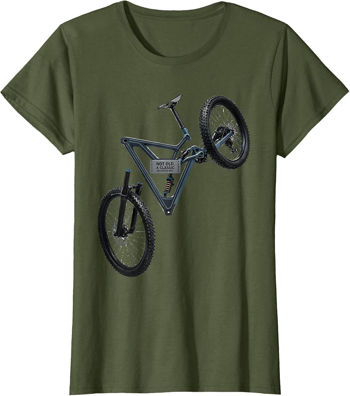 Women's Not Old A Classic Mountain Bike Funny Cyclist Gift T-Shirt - Olive Green